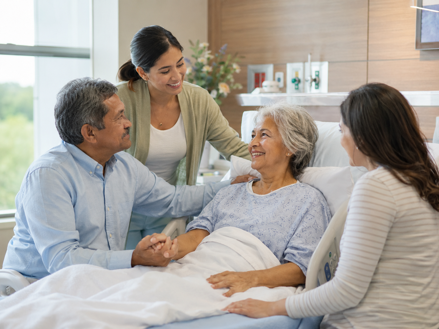 Patient with family during hospital stay